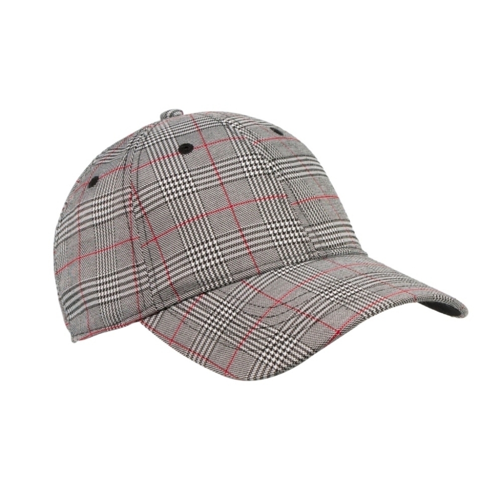 Black/Red Glen Plaid Cap Adjustable NWT
